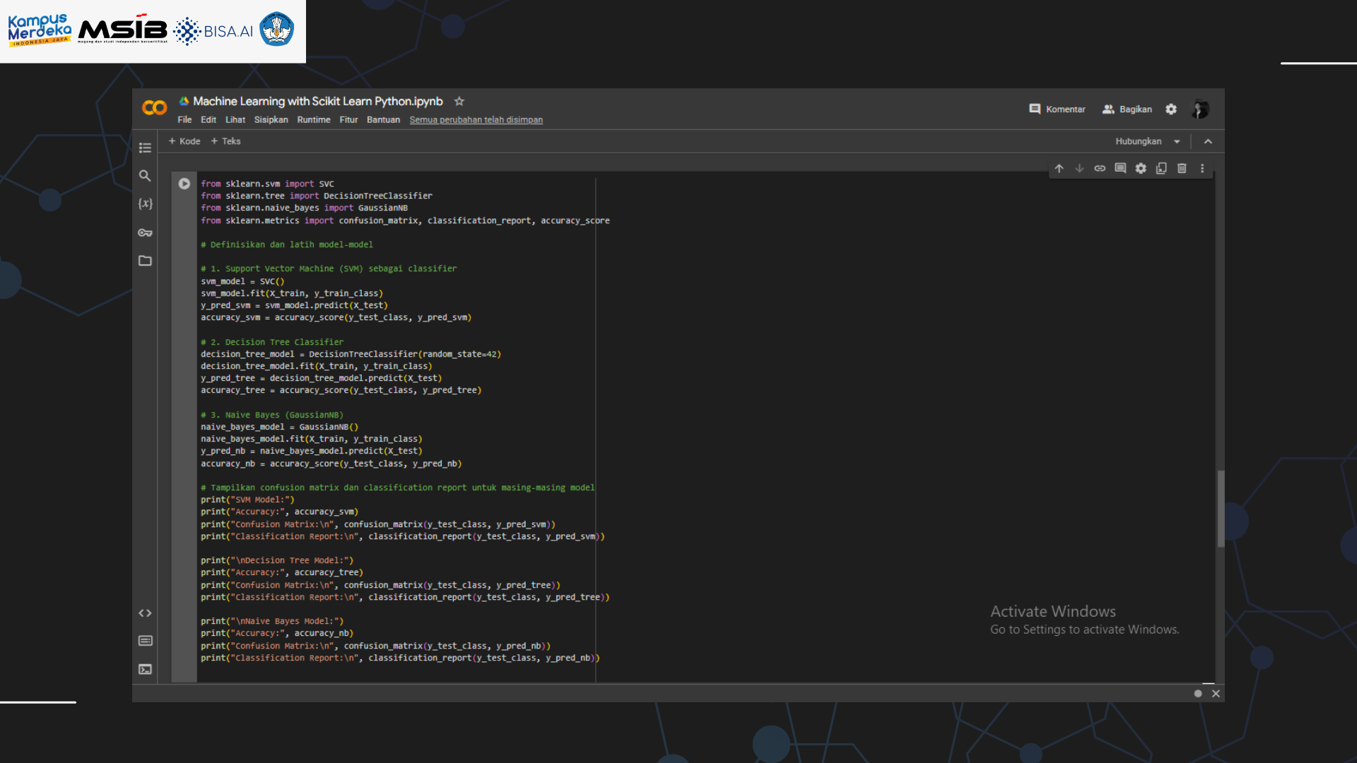 Portofolio Detail >> Machine Learning with Scikit Learn Python