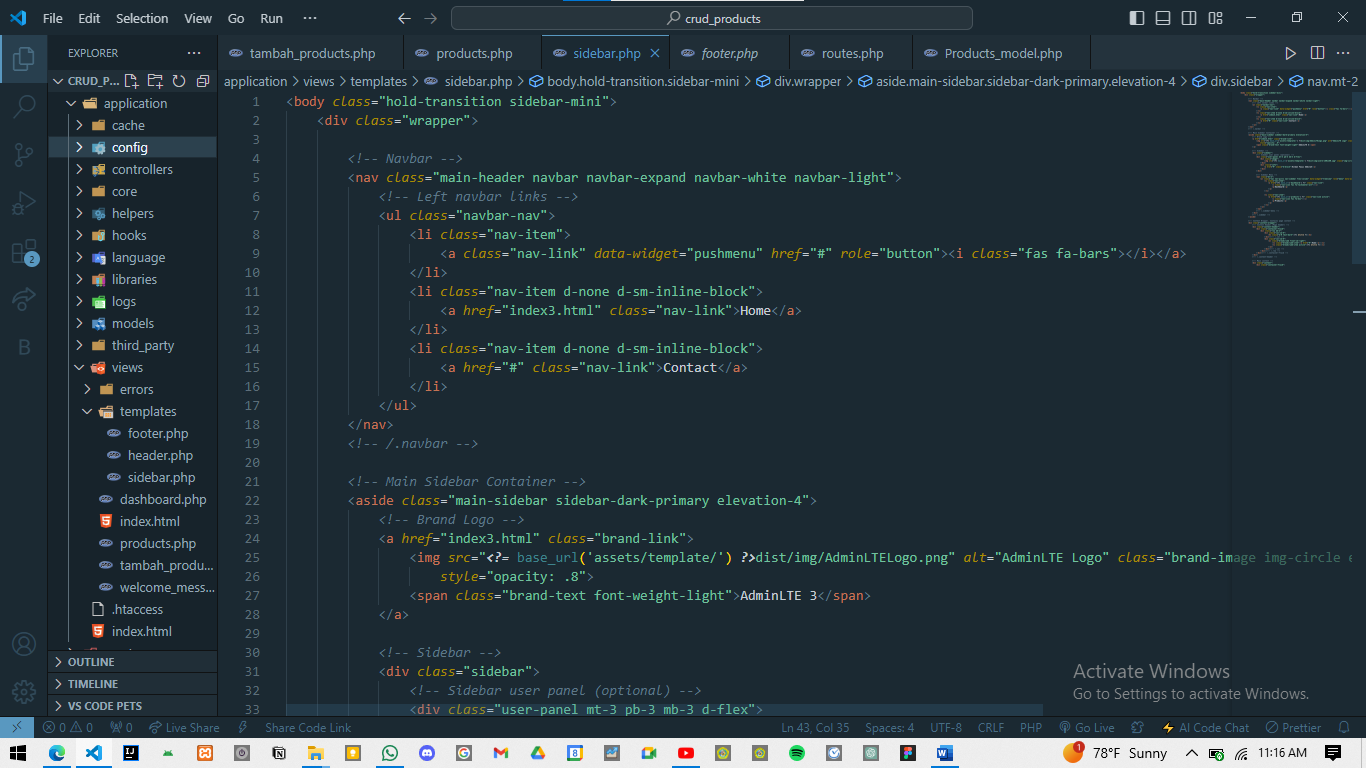 Portofolio Detail >> CRUD Dashboard Product Menggunakan Codeigniter 3