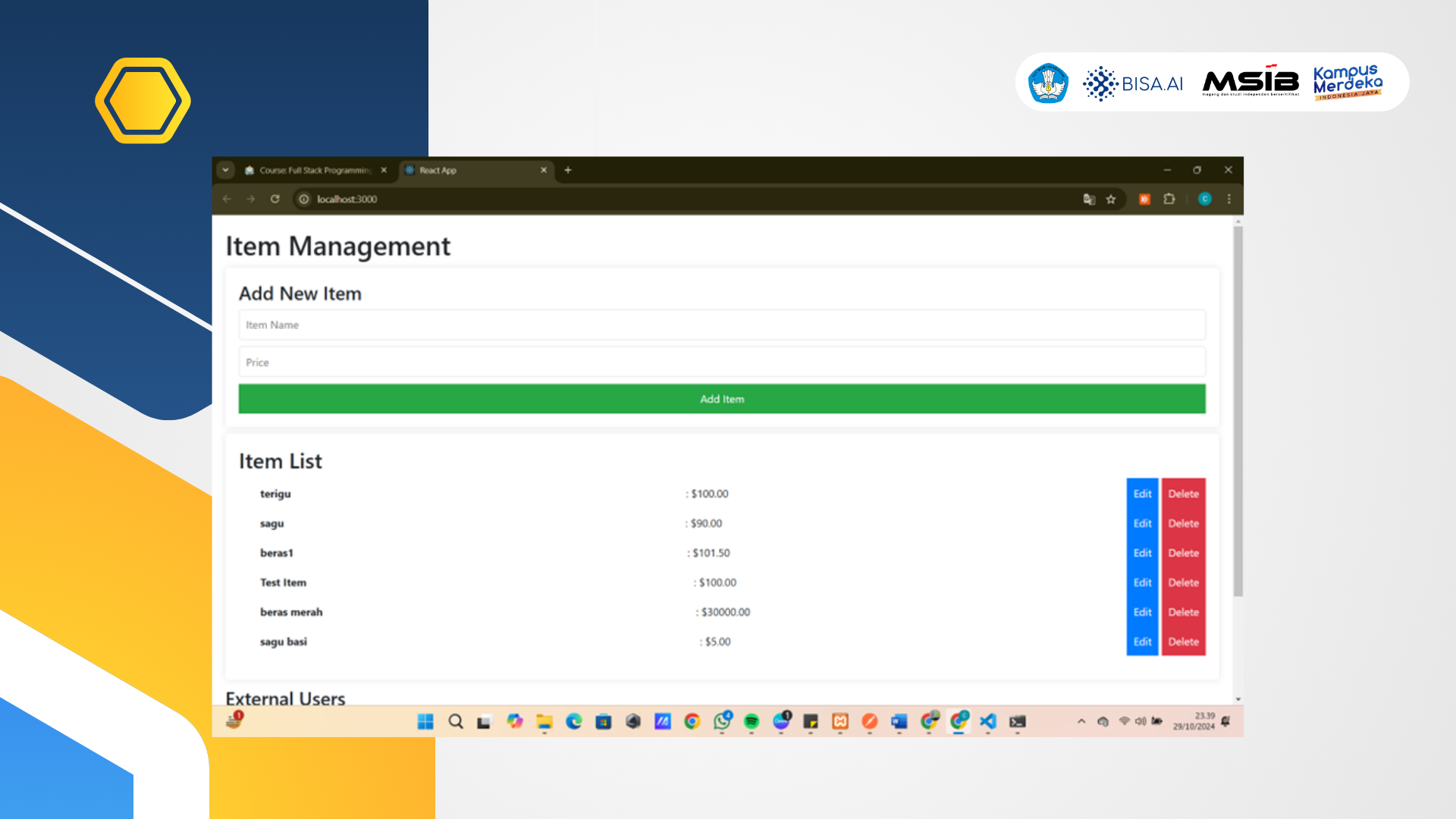 Portofolio Detail >> Fullstack development menggunakan react dan flask