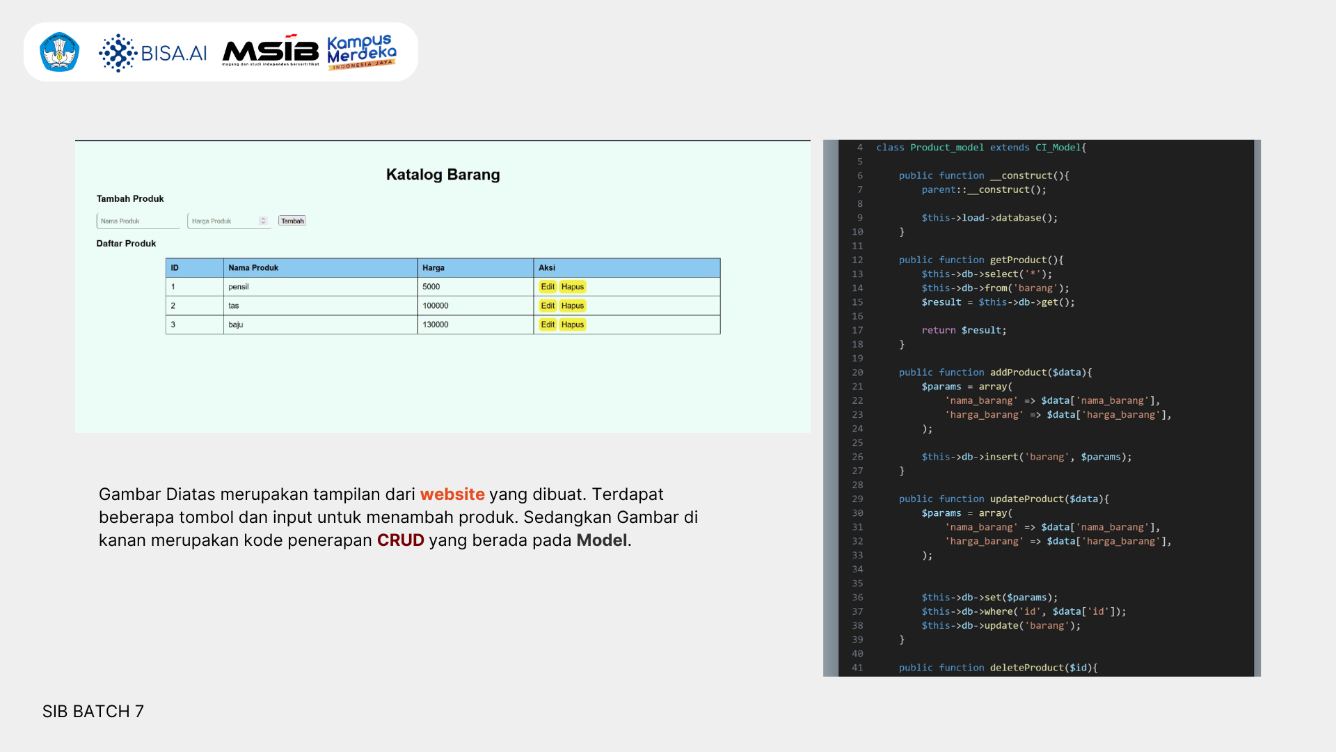 Portofolio Detail >> CRUD Implementation With CodeIgniter3