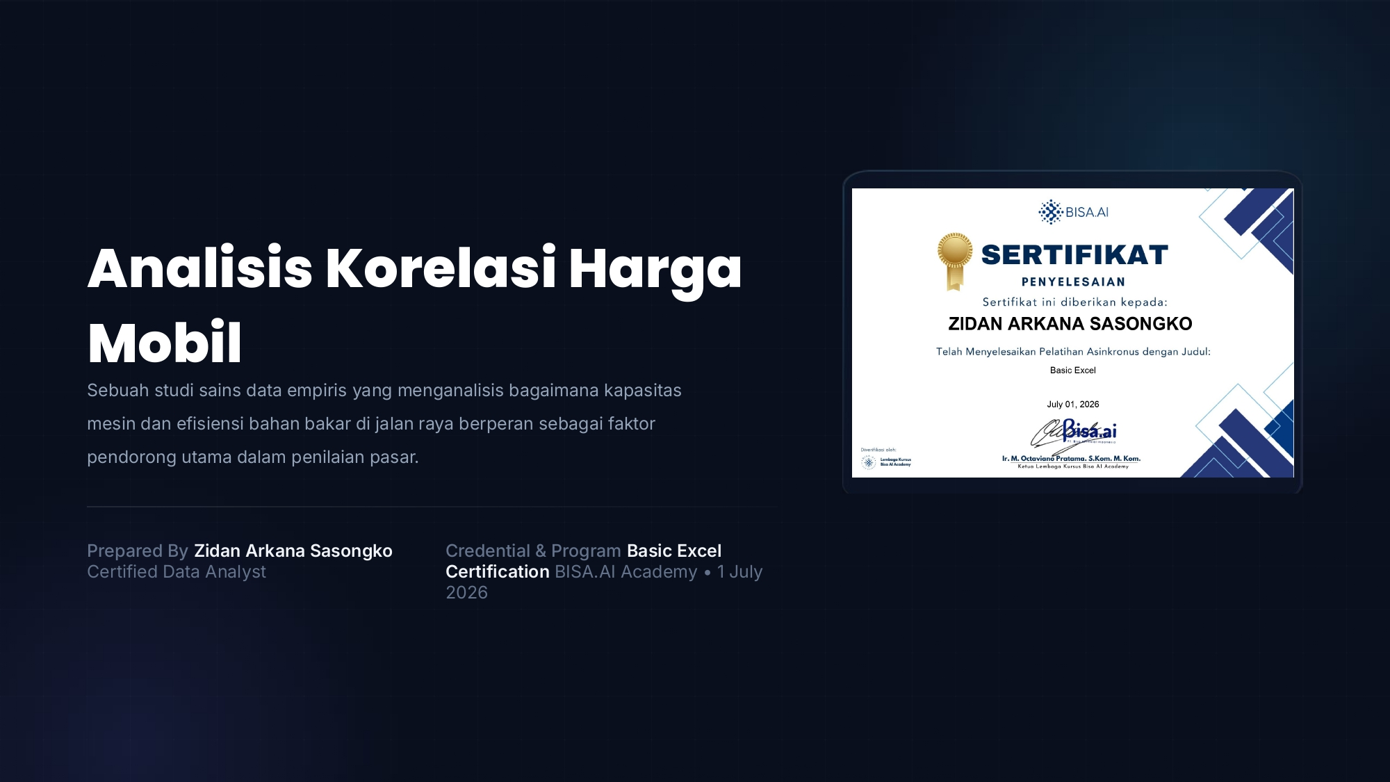Analisis Korelasi Harga Mobil